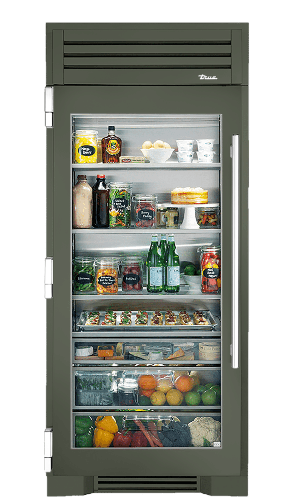 Refrigerator Column, Left Hinged, Olive, Chrome Hardware TR36REFLSGC238H02