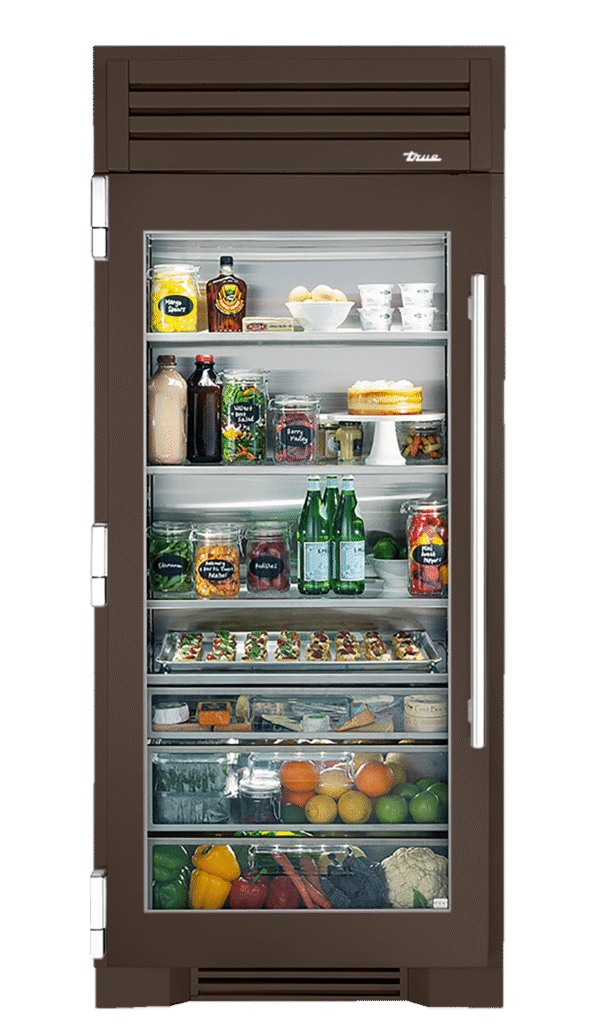 Refrigerator Column, Left Hinged, Espresso, Chrome Hardware TR36REFLSGC305H02