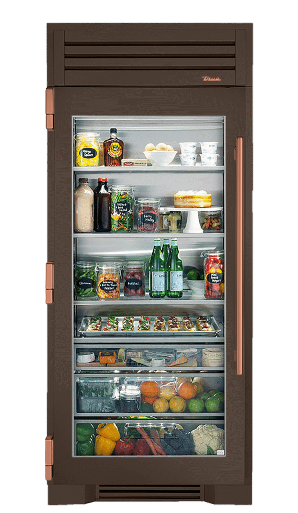 Refrigerator Column, Left Hinged, Espresso, Copper Hardware TR36REFLSGC305H03