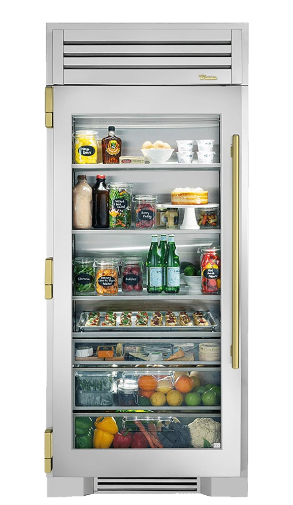 Refrigerator Column, Left Hinged, Brass Hardware TR36REFLSGCH01