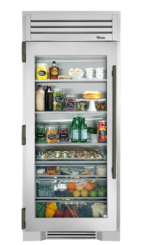 Refrigerator Column, Left Hinged, Pewter Hardware TR36REFLSGCH05