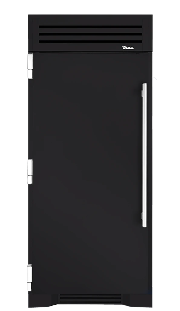Refrigerator Column, Left Hinged, Matte Black, Chrome Hardware TR36REFLSSC027H02