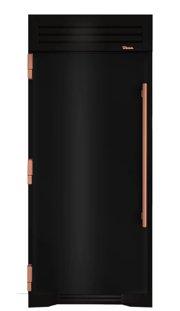 Refrigerator Column, Left Hinged, Gloss Black, Copper Hardware TR36REFLSSC044H03