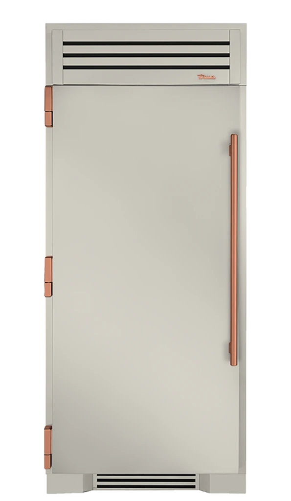 Refrigerator Column, Left Hinged, Antique White, Copper Hardware TR36REFLSSC050H03