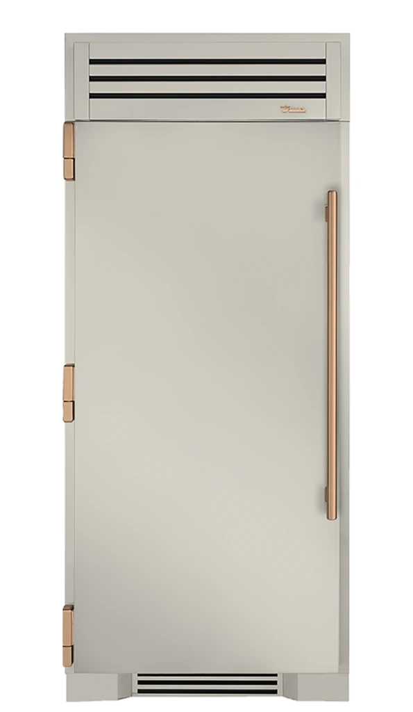 Refrigerator Column, Left Hinged, Antique White, Gold Hardware TR36REFLSSC050H08