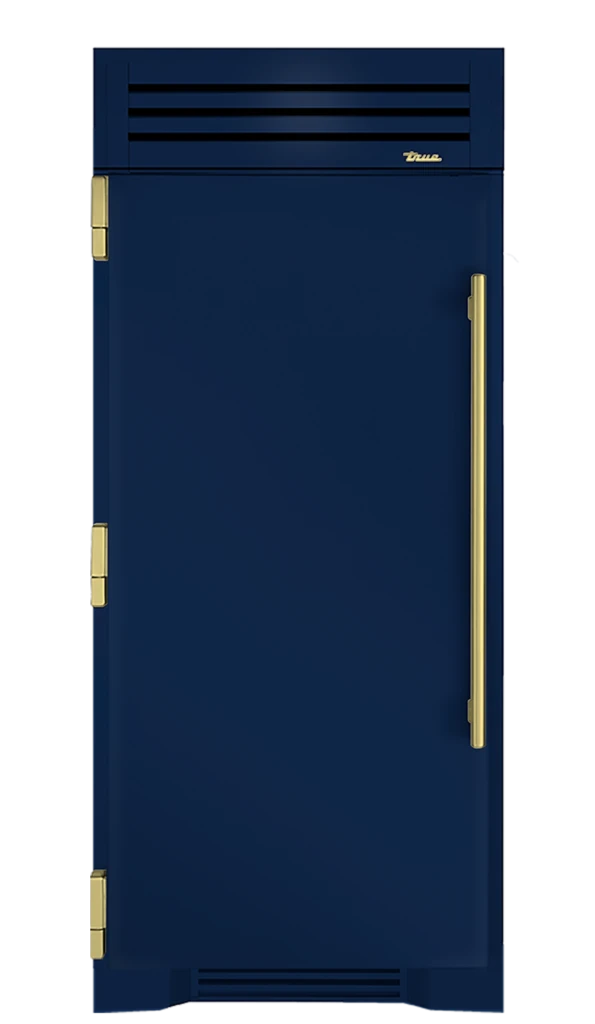 Refrigerator Column, Left Hinged, Cobalt, Brass Hardware TR36REFLSSC078H01