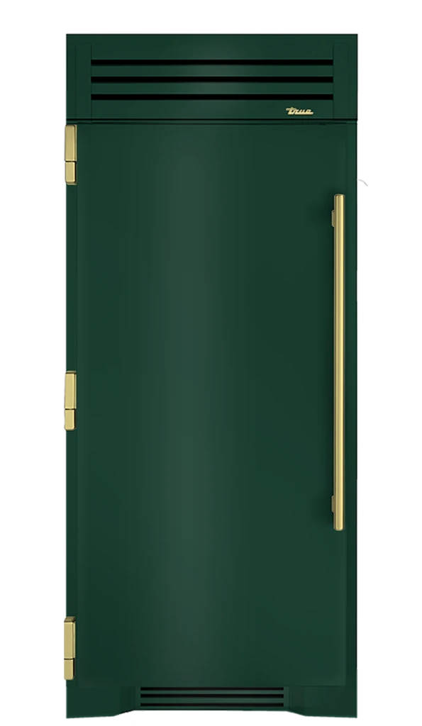 Refrigerator Column, Left Hinged, Emerald, Brass Hardware TR36REFLSSC086H01
