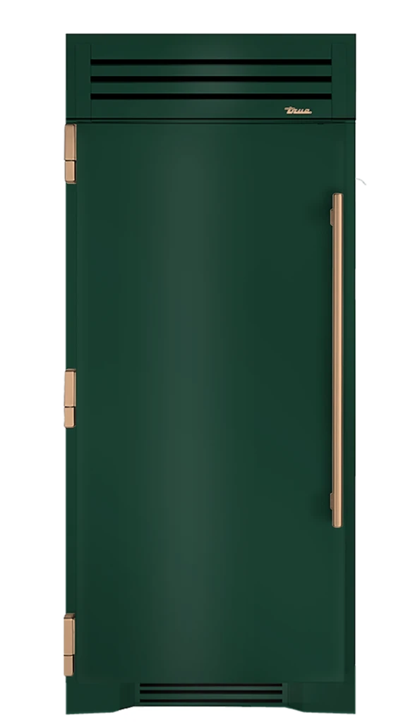 Refrigerator Column, Left Hinged, Emerald, Gold Hardware TR36REFLSSC086H08