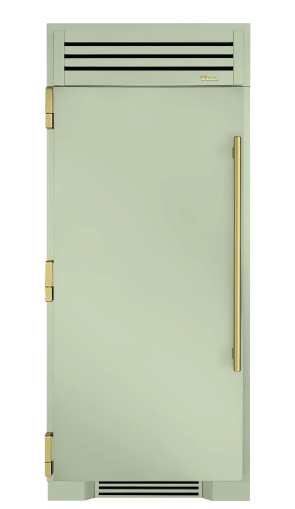 Refrigerator Column, Left Hinged, Sage, Brass Hardware TR36REFLSSC129H01