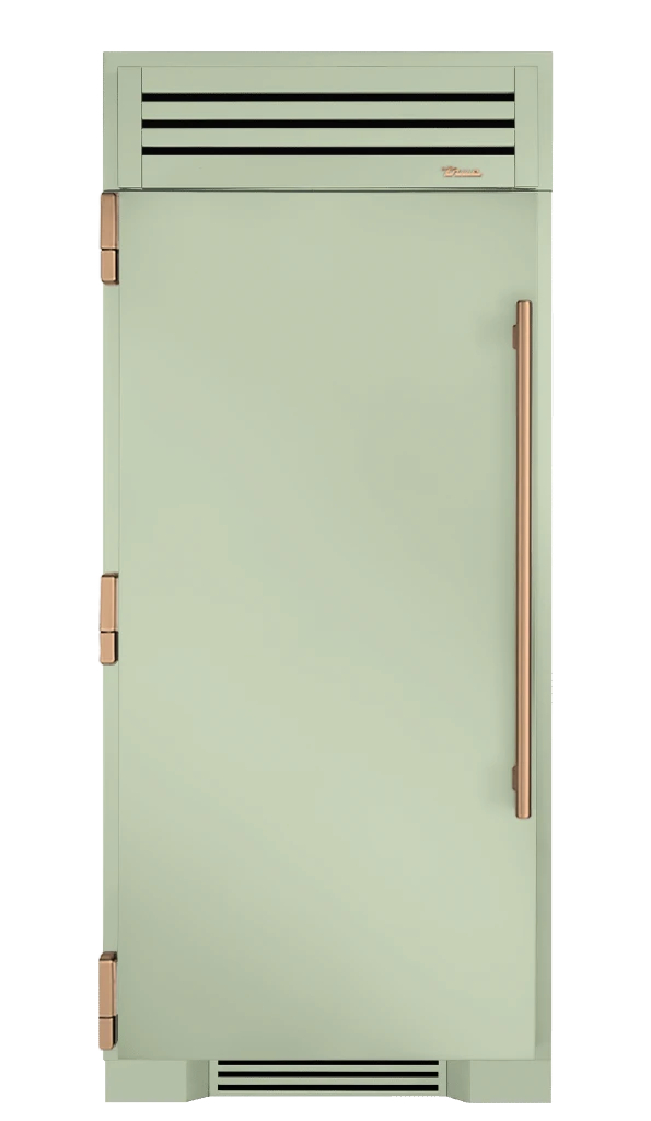 Refrigerator Column, Left Hinged, Sage, Gold Hardware TR36REFLSSC129H08