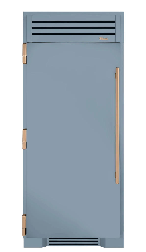 Refrigerator Column, Left Hinged, Bluestone, Gold Hardware TR36REFLSSC152H08