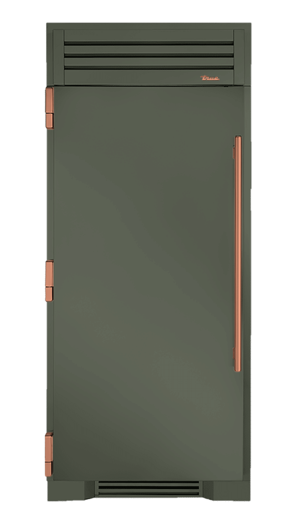 Refrigerator Column, Left Hinged, Olive, Copper Hardware TR36REFLSSC238H03