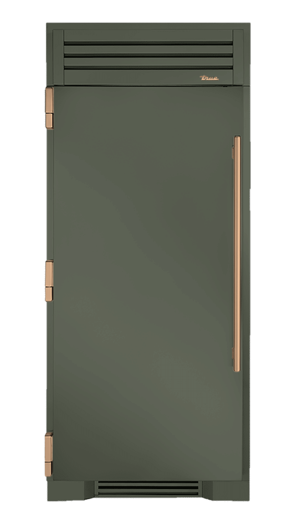 Refrigerator Column, Left Hinged, Olive, Gold Hardware TR36REFLSSC238H08