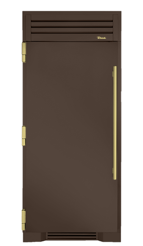 Refrigerator Column, Left Hinged, Espresso, Brass Hardware TR36REFLSSC305H01