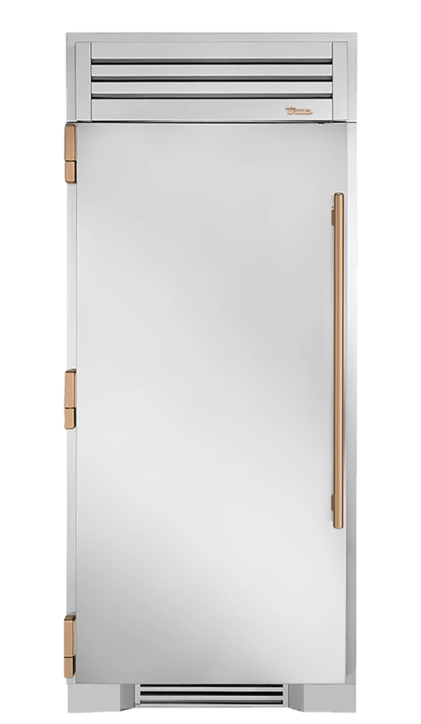 Refrigerator Column, Left Hinged, Gold Hardware TR36REFLSSCH08