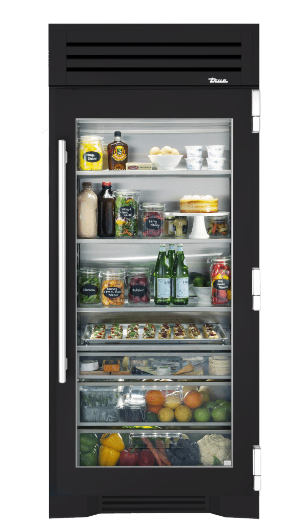 Refrigerator Column, Right Hinged, Matte Black, Chrome Hardware TR36REFRSGC027H02