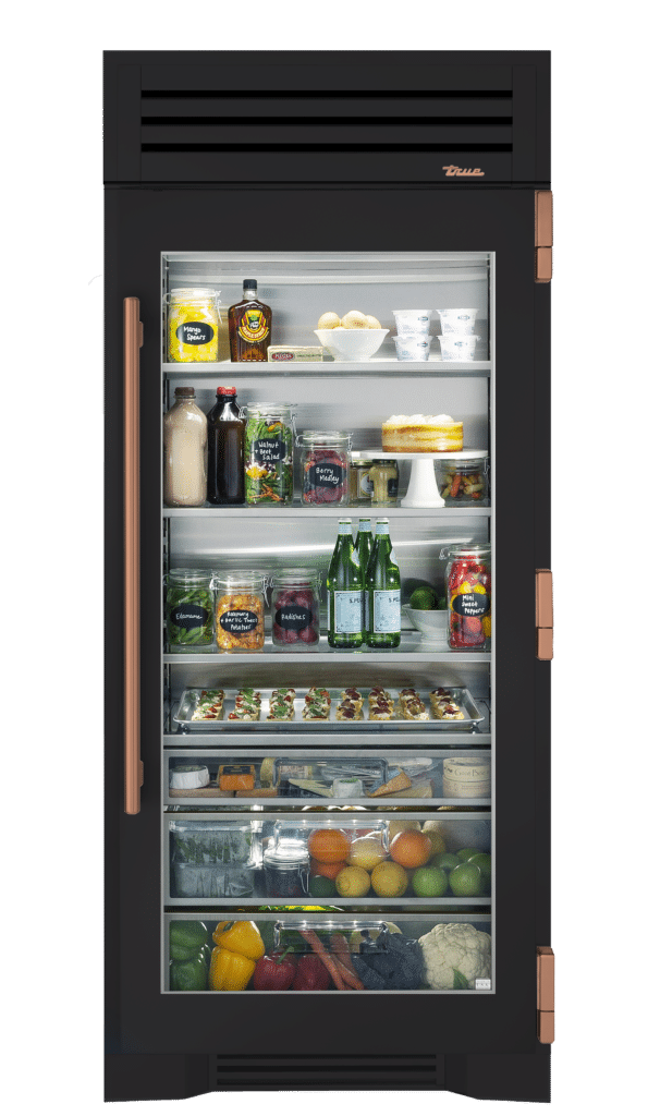 Refrigerator Column, Right Hinged, Matte Black, Copper Hardware TR36REFRSGC027H03