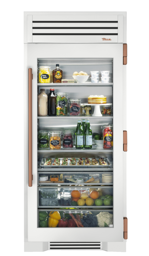 Refrigerator Column, Right Hinged, Matte White, Copper Hardware TR36REFRSGC030H03