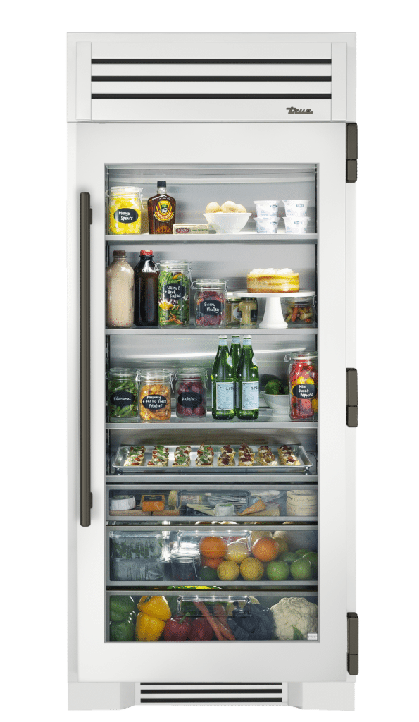 Refrigerator Column, Right Hinged, Matte White, Pewter Hardware TR36REFRSGC030H05