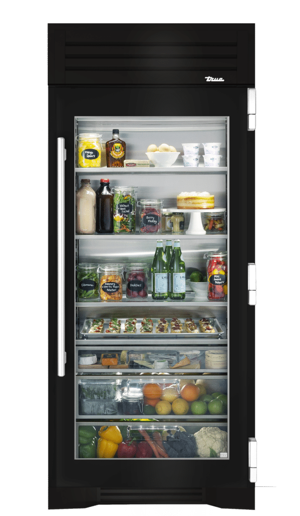Refrigerator Column, Right Hinged, Gloss Black, Chrome Hardware TR36REFRSGC044H02