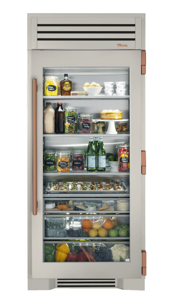 Refrigerator Column, Right Hinged, Antique White, Copper Hardware TR36REFRSGC050H03