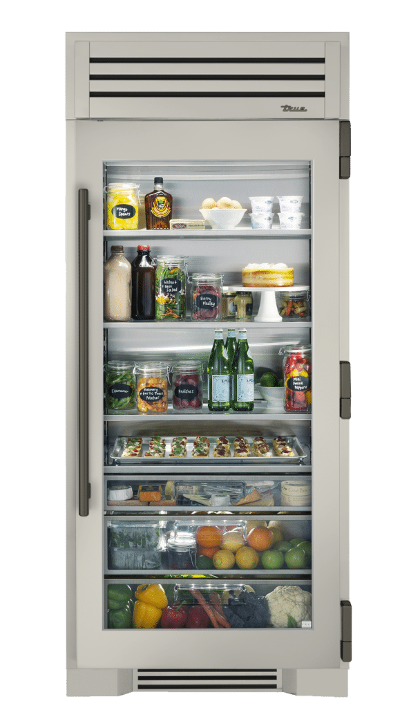 Refrigerator Column, Right Hinged, Antique White, Pewter Hardware TR36REFRSGC050H05