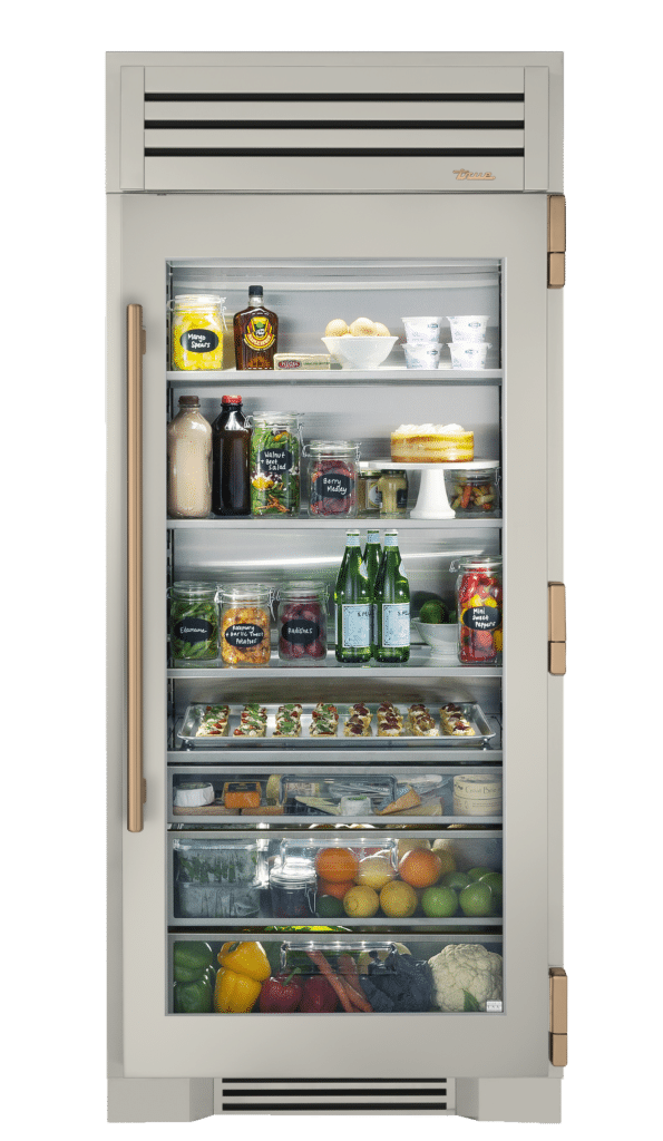 Refrigerator Column, Right Hinged, Antique White, Gold Hardware TR36REFRSGC050H08