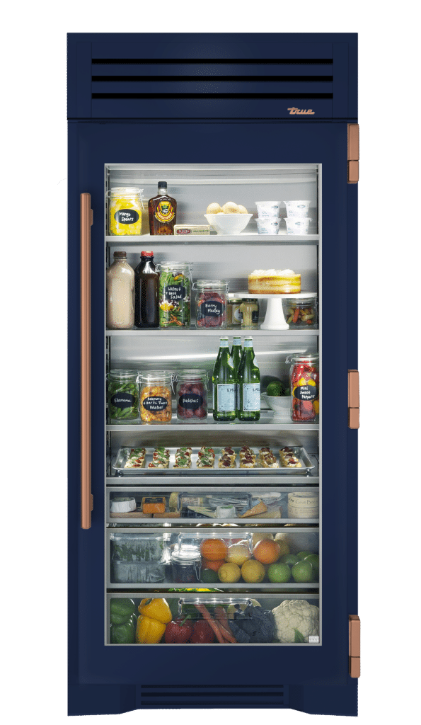 Refrigerator Column, Right Hinged, Cobalt, Copper Hardware TR36REFRSGC078H03