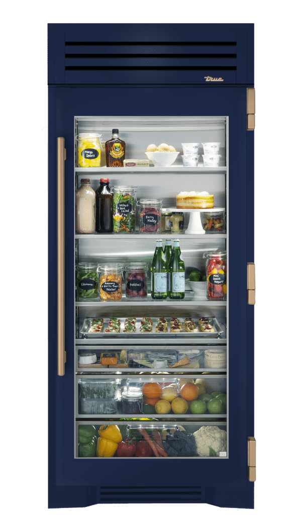 Refrigerator Column, Right Hinged, Cobalt, Gold Hardware TR36REFRSGC078H08