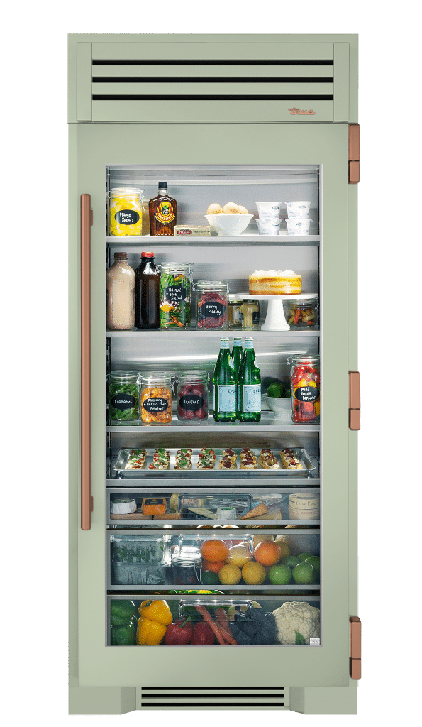 Refrigerator Column, Right Hinged, Sage, Copper Hardware TR36REFRSGC129H03