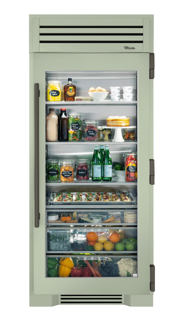 Refrigerator Column, Right Hinged, Sage, Pewter Hardware TR36REFRSGC129H05