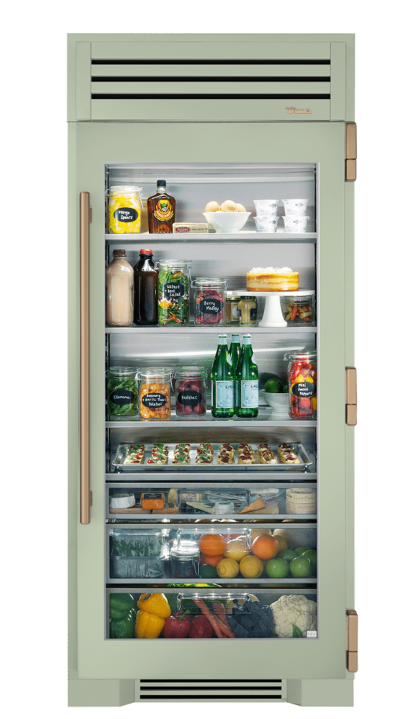 Refrigerator Column, Right Hinged, Sage, Gold Hardware TR36REFRSGC129H08