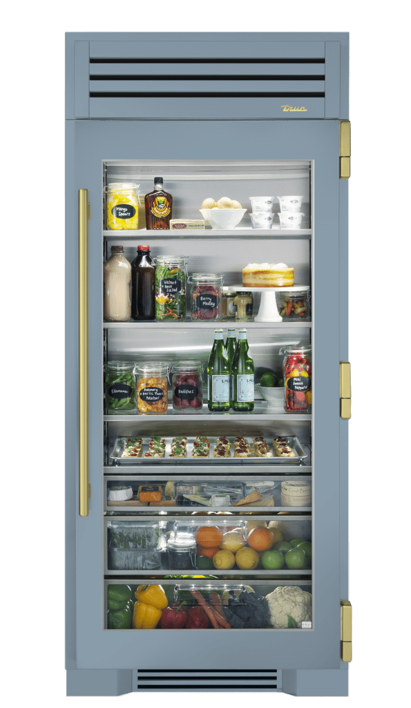 Refrigerator Column, Right Hinged, Bluestone, Brass Hardware TR36REFRSGC152H01