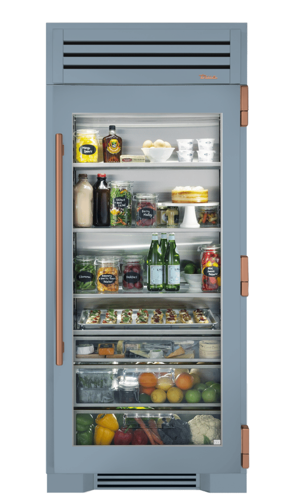 Refrigerator Column, Right Hinged, Bluestone, Copper Hardware TR36REFRSGC152H03