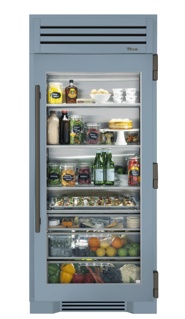 Refrigerator Column, Right Hinged, Bluestone, Pewter Hardware TR36REFRSGC152H05