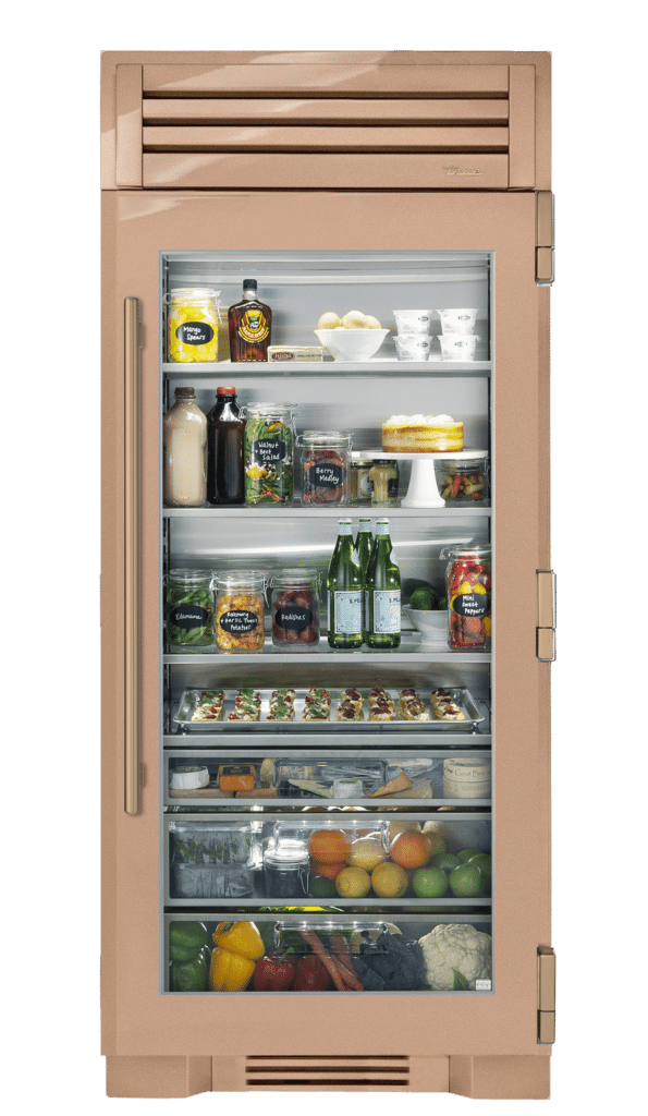 Refrigerator Column, Right Hinged, Champagne, Gold Hardware TR36REFRSGC179H08