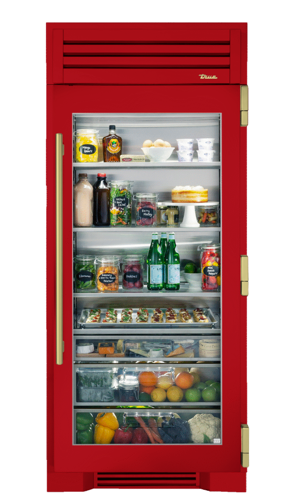 Refrigerator Column, Right Hinged, Crimson, Brass Hardware TR36REFRSGC193H01