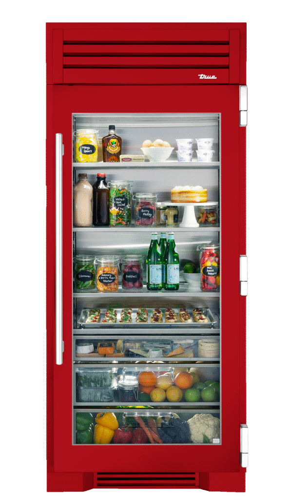 Refrigerator Column, Right Hinged, Crimson, Chrome Hardware TR36REFRSGC193H02