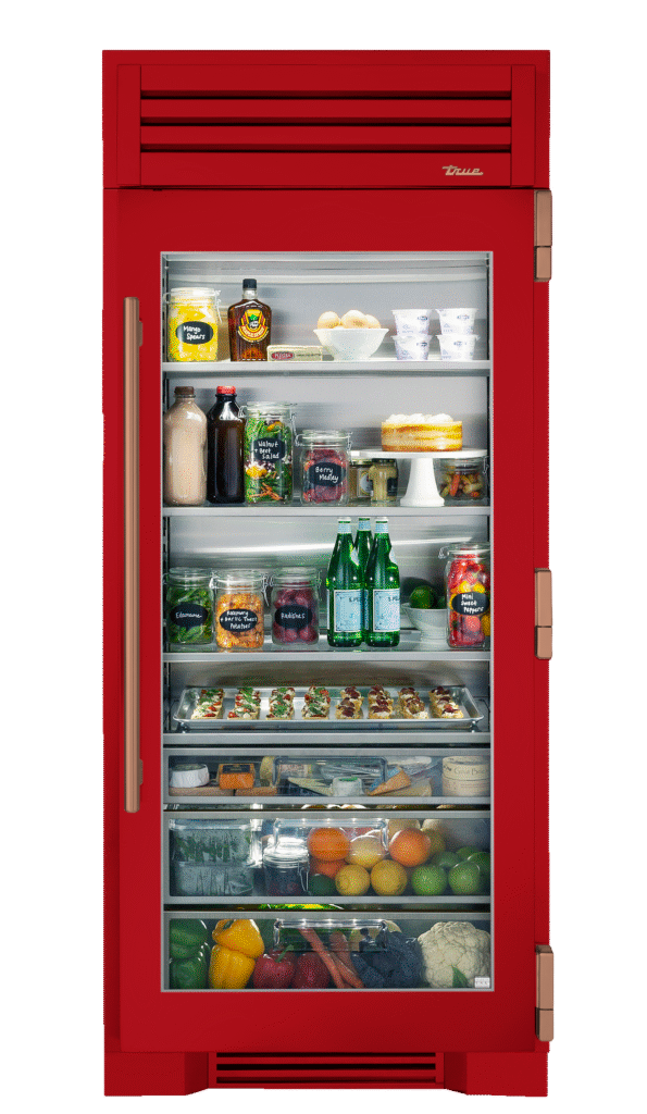 Refrigerator Column, Right Hinged, Crimson, Copper Hardware TR36REFRSGC193H03