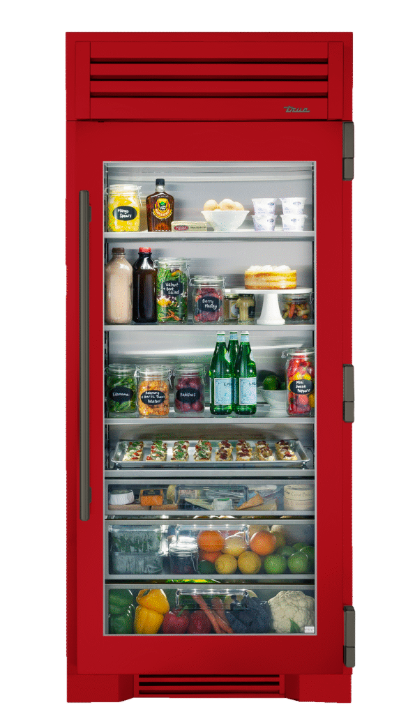 Refrigerator Column, Right Hinged, Crimson, Pewter Hardware TR36REFRSGC193H05