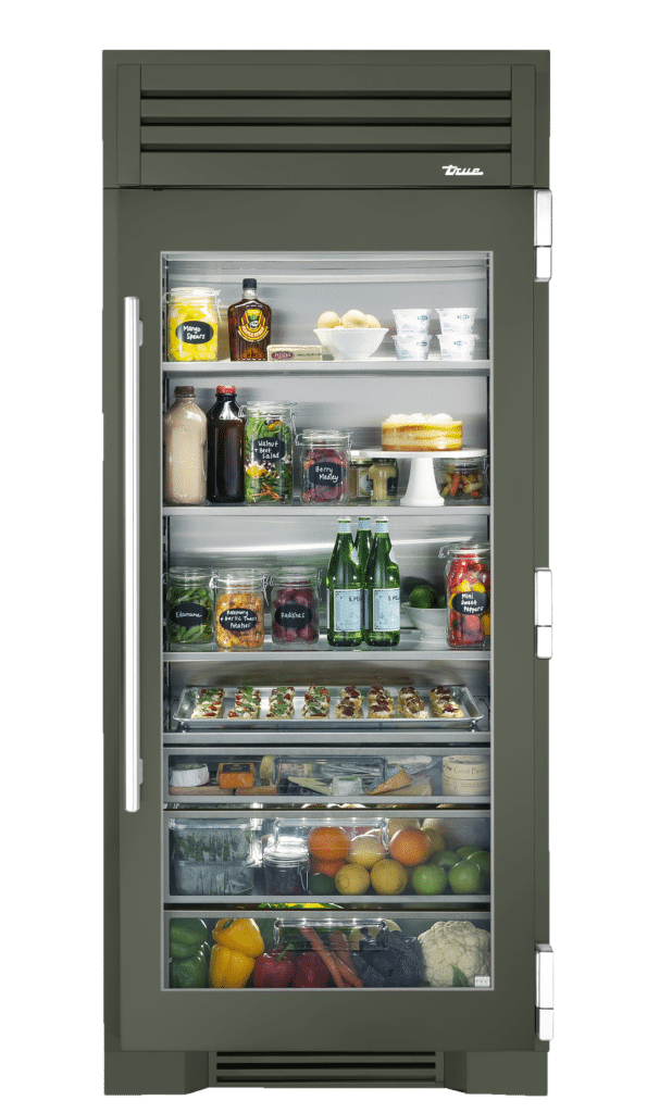 Refrigerator Column, Right Hinged, Olive, Chrome Hardware TR36REFRSGC238H02