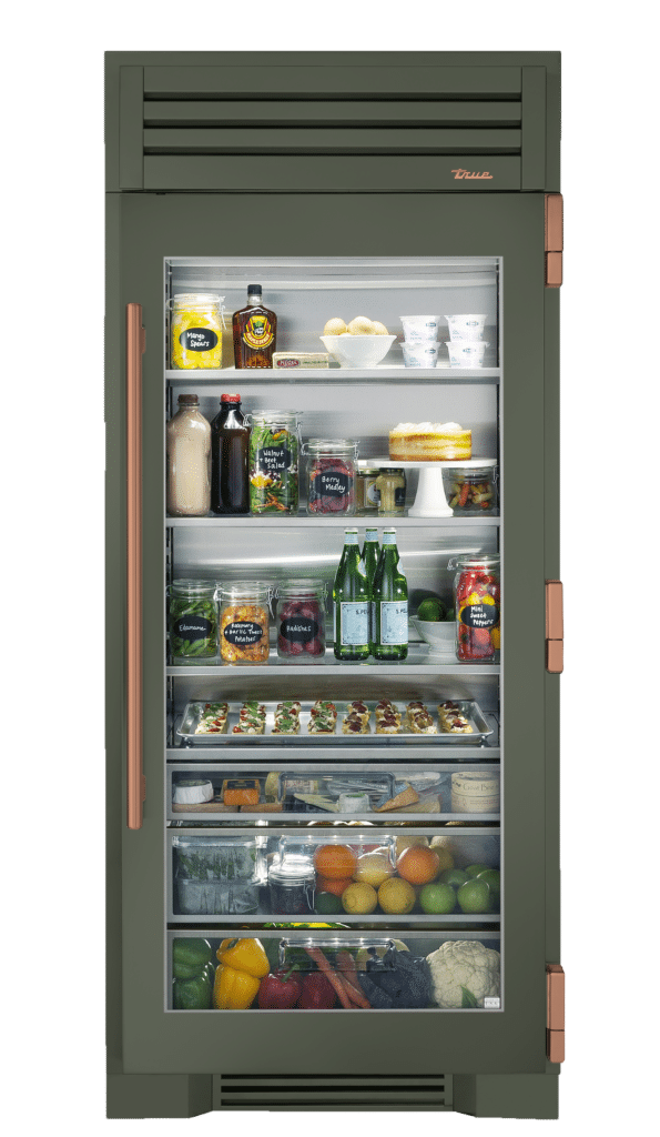 Refrigerator Column, Right Hinged, Olive, Copper Hardware TR36REFRSGC238H03