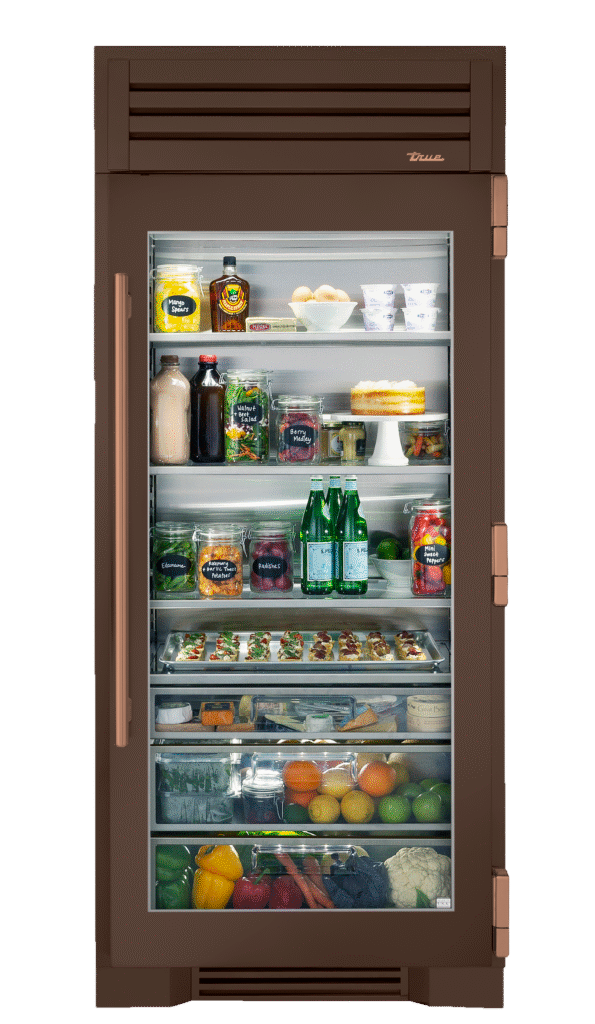 Refrigerator Column, Right Hinged, Espresso, Copper Hardware TR36REFRSGC305H03