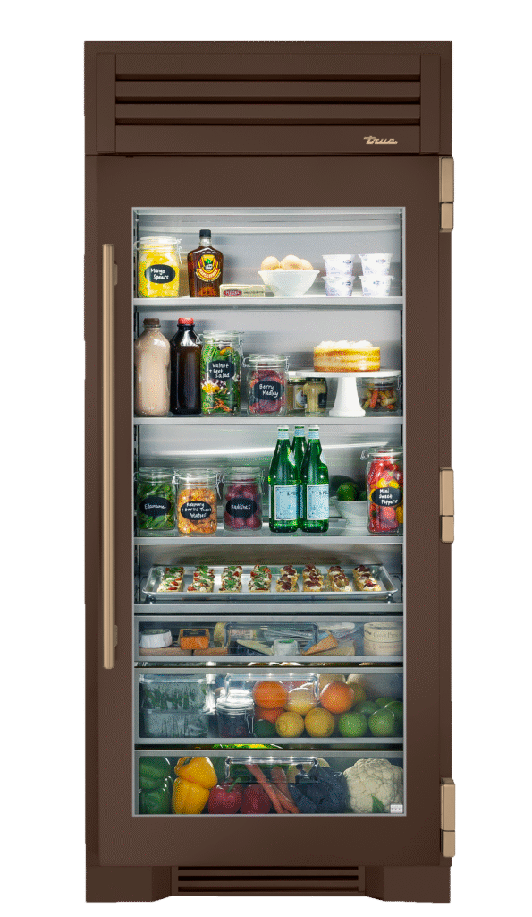 Refrigerator Column, Right Hinged, Espresso, Gold Hardware TR36REFRSGC305H08
