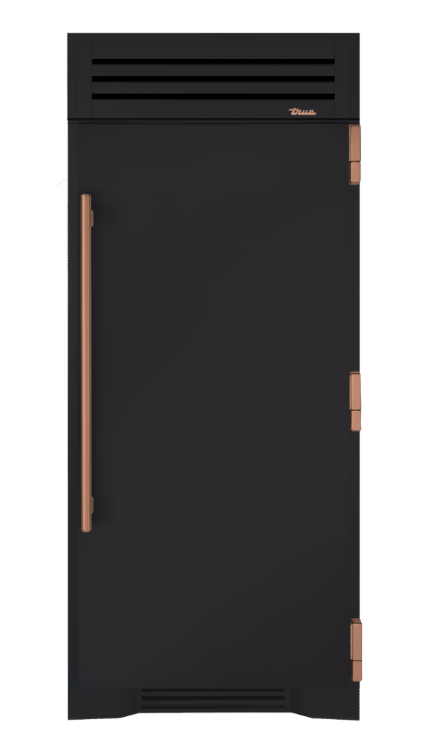 Refrigerator Column, Right Hinged, Matte Black, Copper Hardware TR36REFRSSC027H03