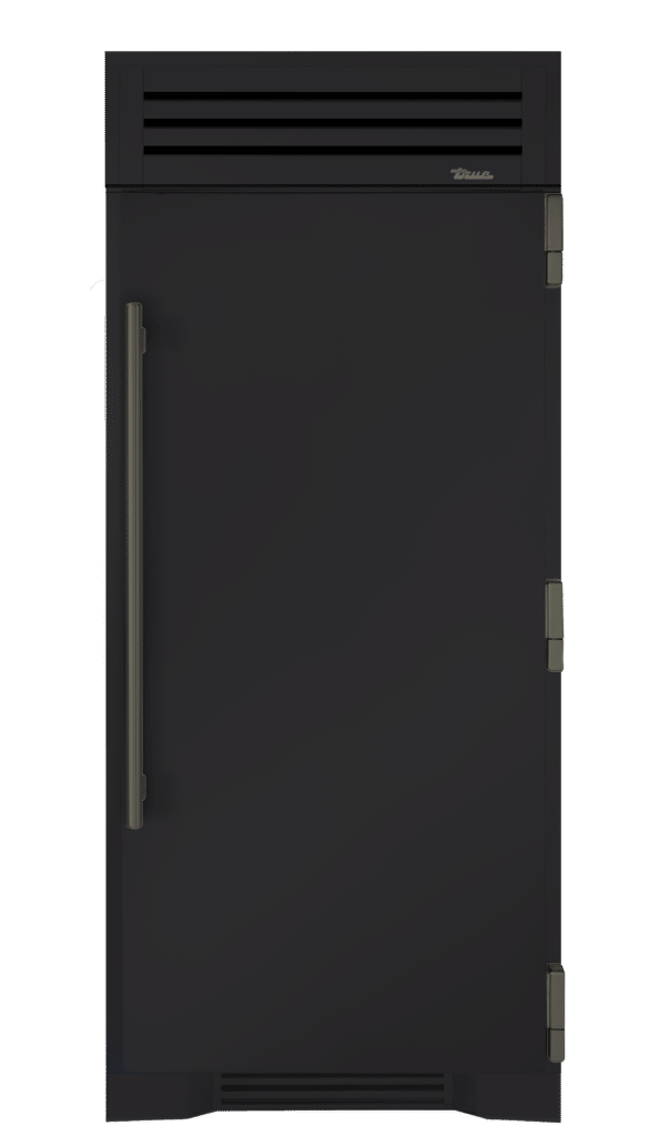 Refrigerator Column, Right Hinged, Matte Black, Pewter Hardware TR36REFRSSC027H05