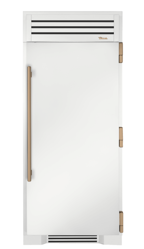 Refrigerator Column, Right Hinged, Matte White, Gold Hardware TR36REFRSSC030H08