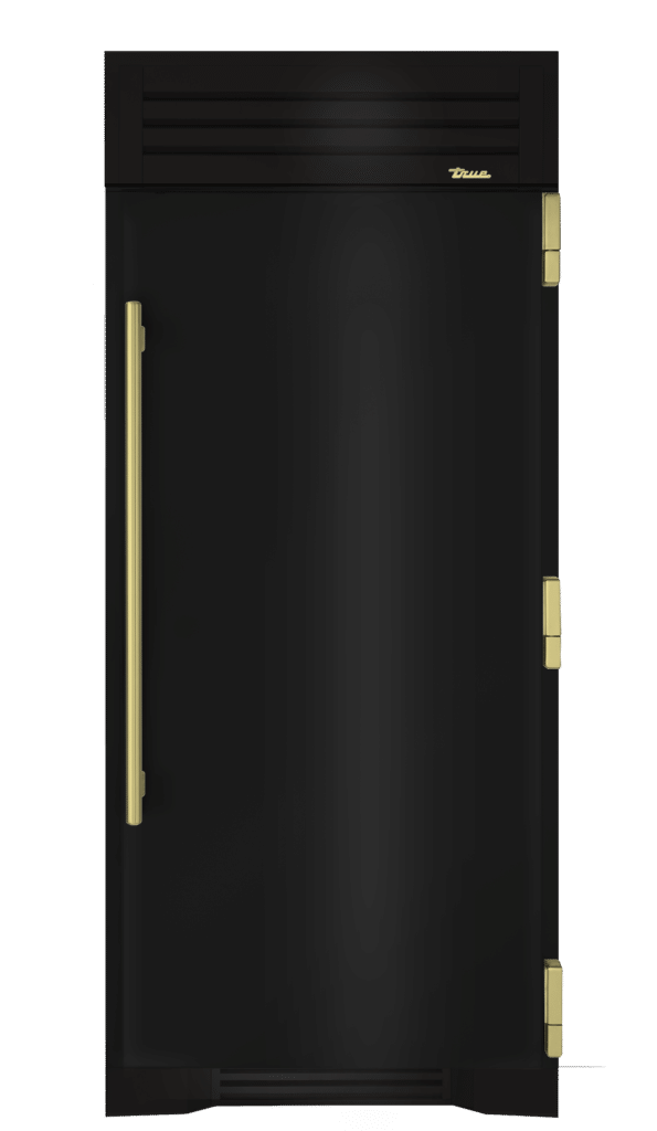 Refrigerator Column, Right Hinged, Gloss Black, Brass Hardware TR36REFRSSC044H01