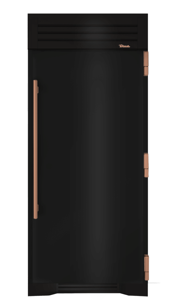 Refrigerator Column, Right Hinged, Gloss Black, Copper Hardware TR36REFRSSC044H03