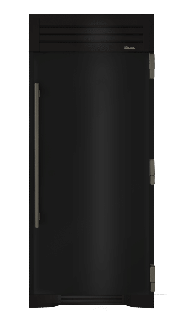 Refrigerator Column, Right Hinged, Gloss Black, Pewter Hardware TR36REFRSSC044H05